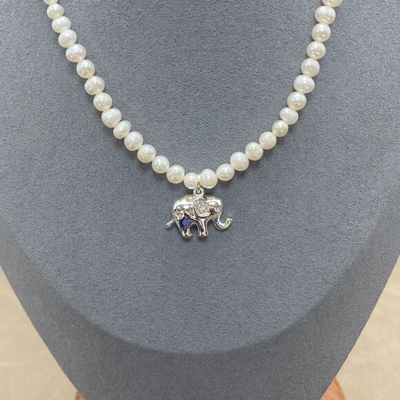 Kate Spade Natural freshwater pearl elephant pendant pearl necklace - Picture 5 of 5